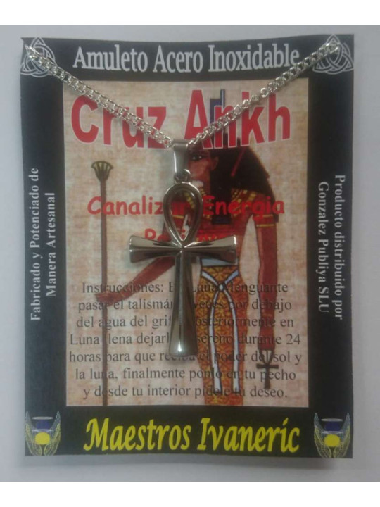 Talismán Artesano De Acero Inoxidable, Cruz Ankh, Energía Positiva