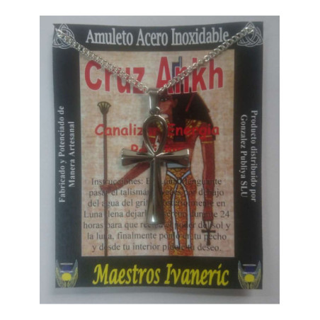 Talismán Artesano De Acero Inoxidable, Cruz Ankh, Energía Positiva
