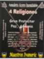 Talismán Artesano De Acero Inoxidable 3,2 cm, 4 Religiones, Paz, Armonia, Gran Protección