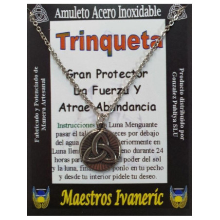 Talismán Artesano De Acero Inoxidable, Trinqueta