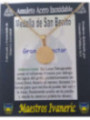 Talismán Artesano Dorado Pequeño De Acero Inoxidable, San Benito, Gran Protector