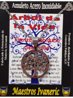 Talismán Artesano De Acero Inoxidable, Árbol de la Vida