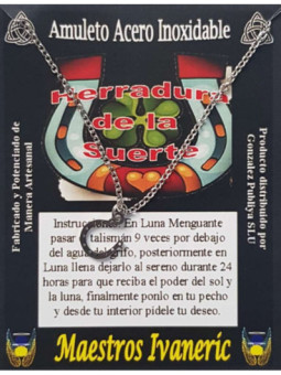 Talismán Artesano De Acero Inoxidable, Herradura de la Suerte