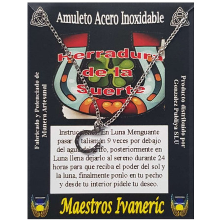 Talismán Artesano De Acero Inoxidable, Herradura de la Suerte