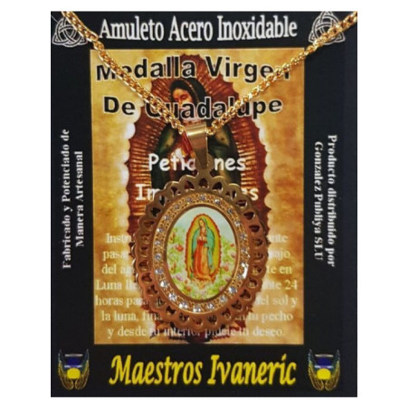 Talismán Artesano De Acero Inoxidable, Virgen de Guadalupe