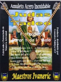 Talismán Artesano Pequeño Dorado De Acero Inoxidable, Judas Tadeo