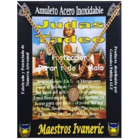 Talismán Artesano Pequeño Dorado De Acero Inoxidable, Judas Tadeo