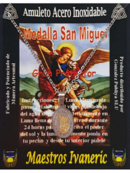 Talismán Artesano De Acero Inoxidable, Medalla San Miguel, Gran protector
