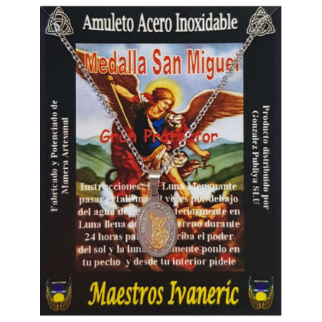 Talismán Artesano De Acero Inoxidable, Medalla San Miguel, Gran protector