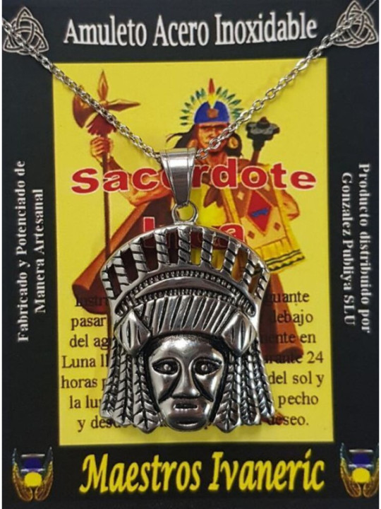 Talismán Artesano De Acero Inoxidable, Sacerdote Inca