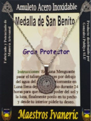 Talismán Artesano De Acero Inoxidable, San Benito, Gran Protector