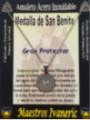Talismán Artesano De Acero Inoxidable, San Benito, Gran Protector