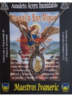 Talismán De Acero Inoxidable, Medalla San Miguel 2,7 cm, Gran protector