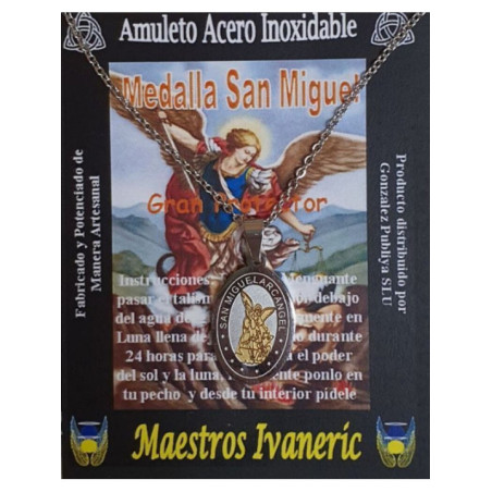 Talismán De Acero Inoxidable, Medalla San Miguel 2,7 cm, Gran protector