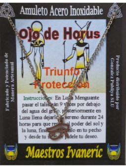 Talismán Artesano pequeño De Acero Inoxidable Ojo de Horus, Protección, Triunfo