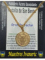 Talismán Grande Artesano De Acero Inoxidable Dorado, San Benito, Gran Protector