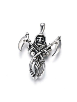 Talismán Artesano De Acero Inoxidable, Santa Muerte