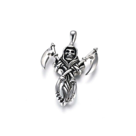 Talismán Artesano De Acero Inoxidable, Santa Muerte