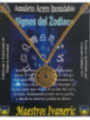 Talismán Artesano De Acero Inoxidable Dorado, Signos del Zodiaco