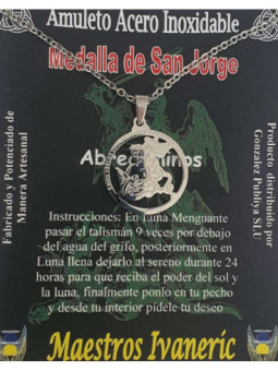 Talismán Artesano De Acero Inoxidable, San Jorge. Abrecaminos