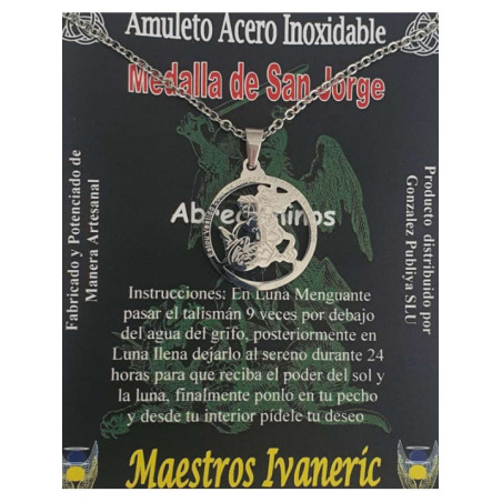 Talismán Artesano De Acero Inoxidable, San Jorge. Abrecaminos