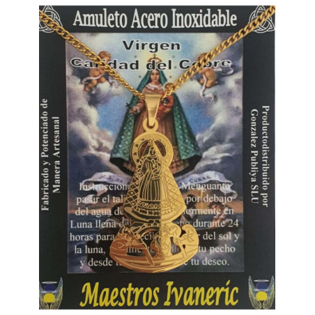 Talismán Artesano De Acero Inoxidable Caridad del Cobre. Gran Protectora
