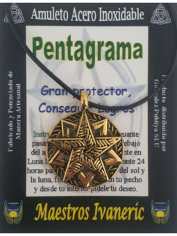 Talismán Artesano De Acero Inoxidable Pentagrama. Protección
