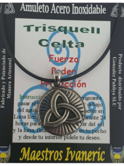 Talismán Artesano de Acero Inoxidable Trisquell. Fuerza, Protección, Poder