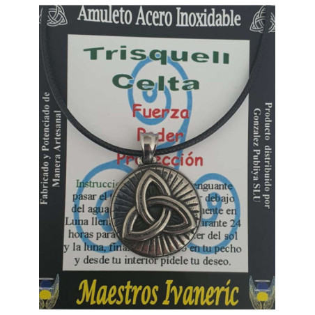 Talismán Artesano de Acero Inoxidable Trisquell. Fuerza, Protección, Poder
