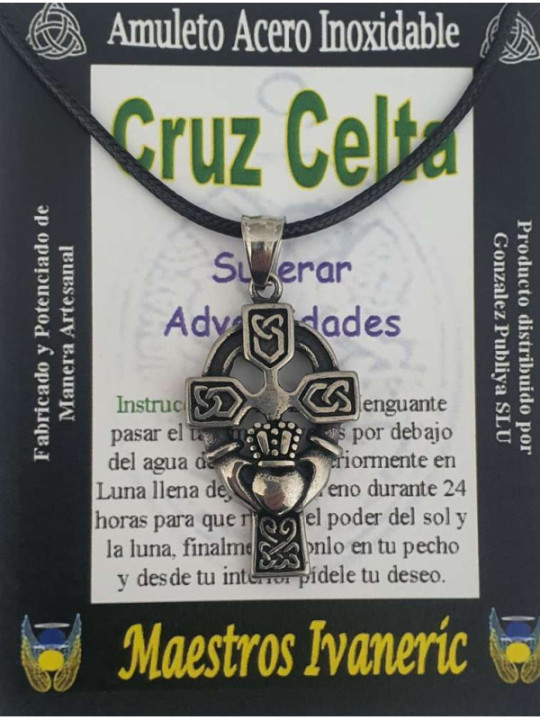 Talismán Artesano De Acero Inoxidable, Cruz Celta