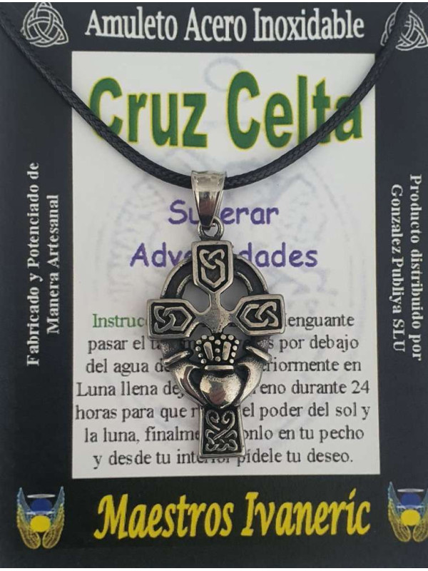 Talismán Artesano De Acero Inoxidable, Cruz Celta