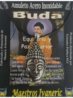 Talismán Artesano De Acero Inoxidable, Buda. Equilibrio y Paz