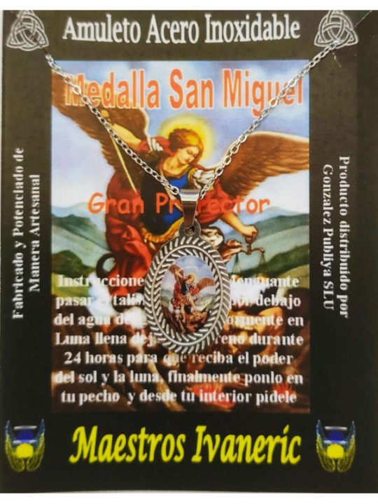 Medalla San Miguel de Acero Inoxidable con Cadena
