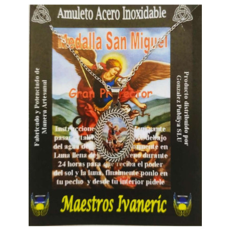 Medalla San Miguel de Acero Inoxidable con Cadena