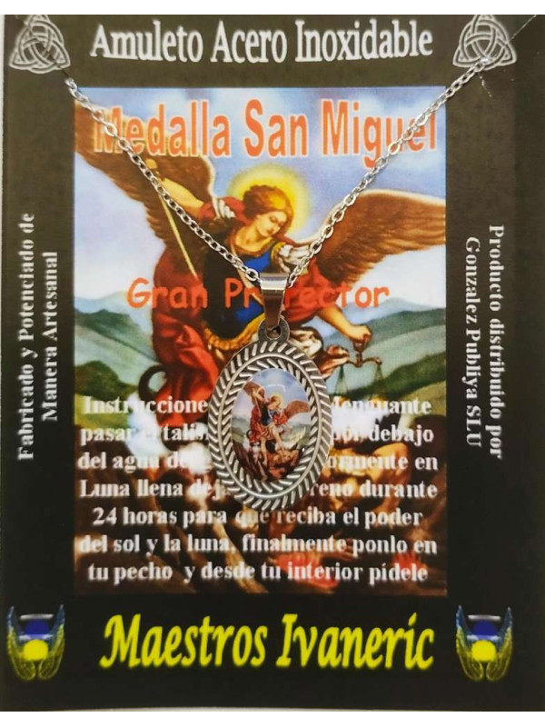 Medalla San Miguel de Acero Inoxidable con Cadena