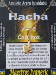 Talismán Artesano De Acero Inoxidable Hacha Abrecaminos Dorada. 1.78 cm