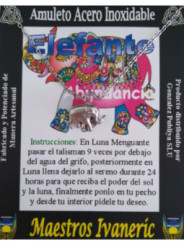 Talismán Artesano de Acero Inoxidable Elefante de la Abundancia