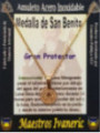 Talismán Artesano Dorado De Acero Inoxidable, San Benito, Gran Protector