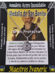 Talismán Artesano De Acero Inoxidable de 1,2 cm diámetro, San Benito, Gran Protector