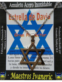 Talismán Artesano De Acero Inoxidable, Estrella de David, Protección