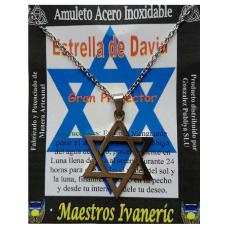 Talismán Artesano De Acero Inoxidable, Estrella de David, Protección
