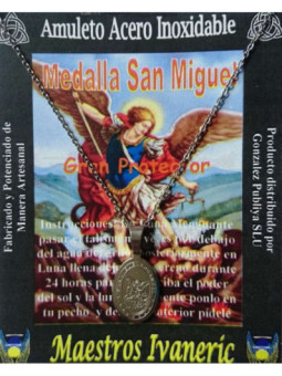 Talismán Artesano De Acero Inoxidable, Medalla San Miguel, Gran protector