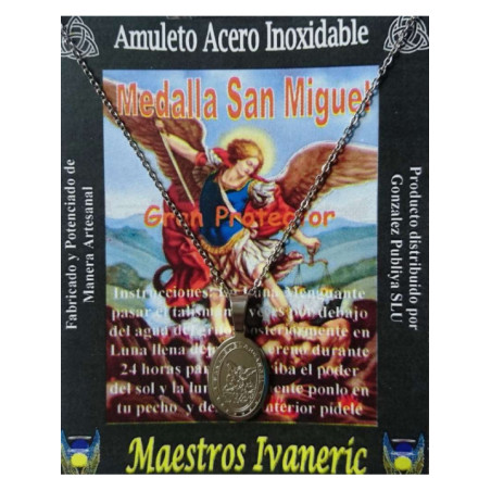 Talismán Artesano De Acero Inoxidable, Medalla San Miguel, Gran protector