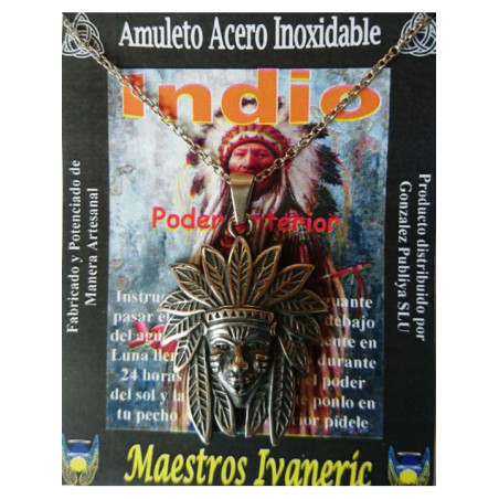 Talismán Artesano De Acero Inoxidable, Indio, despertar el Poder Interior