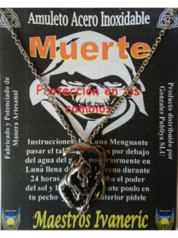 Talismán Artesano De Acero Inoxidable, Santa Muerte, Protección en los cambios