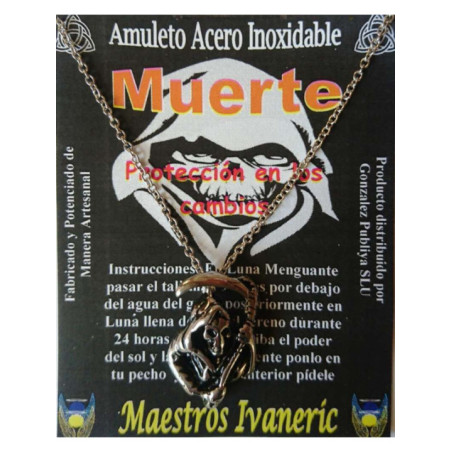 Talismán Artesano De Acero Inoxidable, Santa Muerte, Protección en los cambios