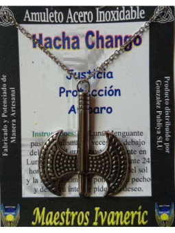 Talismán Artesano De Acero Inoxidable, Hacha Chango