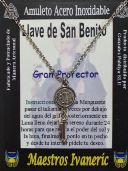 Talismán Artesano De Acero Inoxidable, Gran Protector Llave de San Benito,