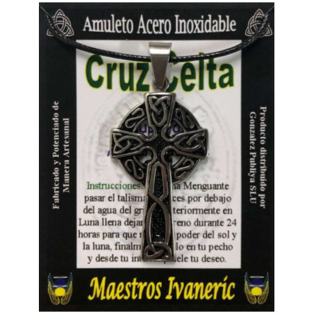 Talismán Artesano De Acero Inoxidable, Cruz Celta Grande