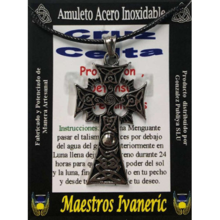 Talismán Artesano De Acero Inoxidable, Cruz Celta Grande